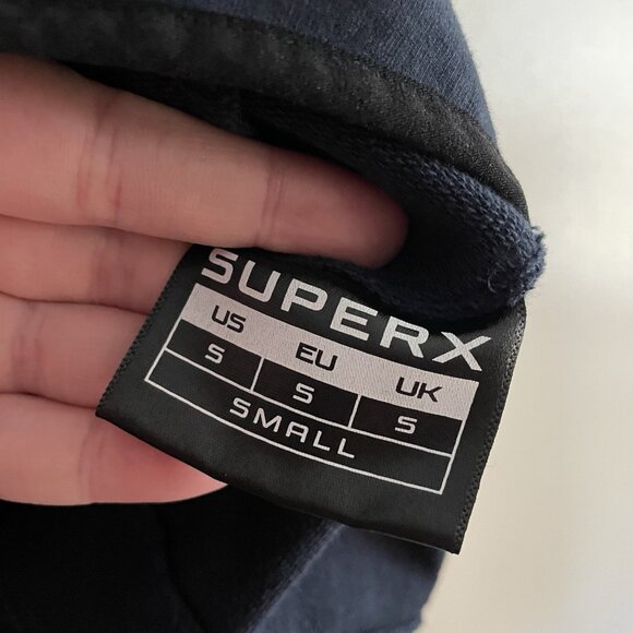 Superx Men S Navy Blue Athletic Clark Kent Superman The Kent Full Zip Hoodie - Picture 10 of 12